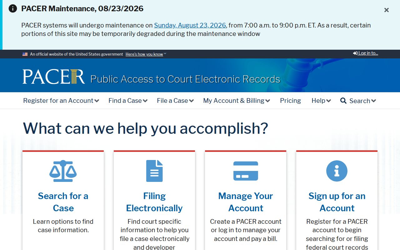 Butts County federal docket search through PACER