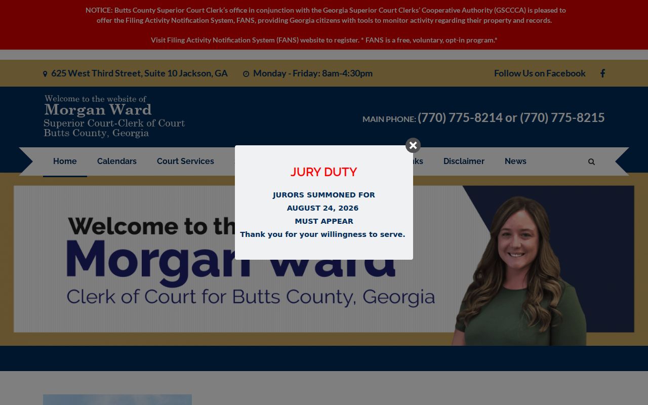 Butts County Clerk of Superior Court official website