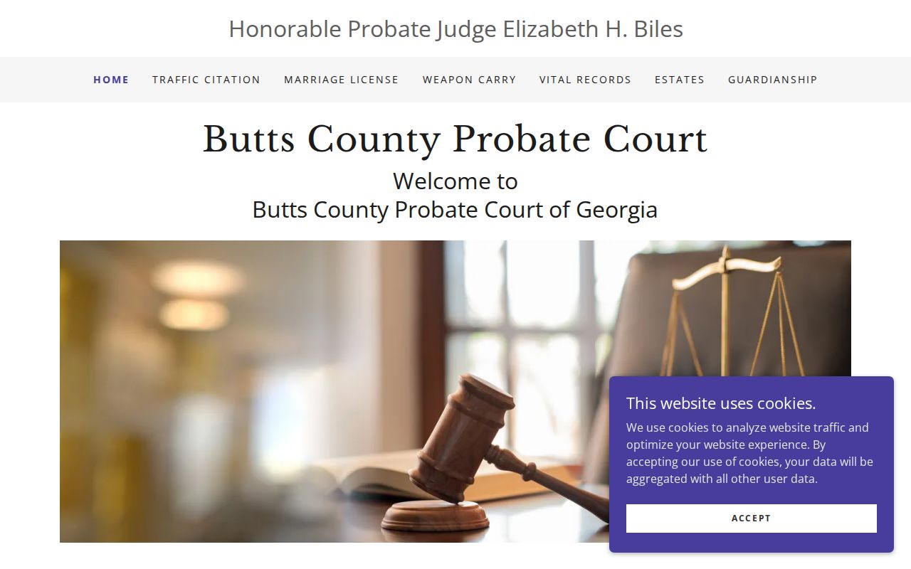 Butts County traffic court records Probate Court page